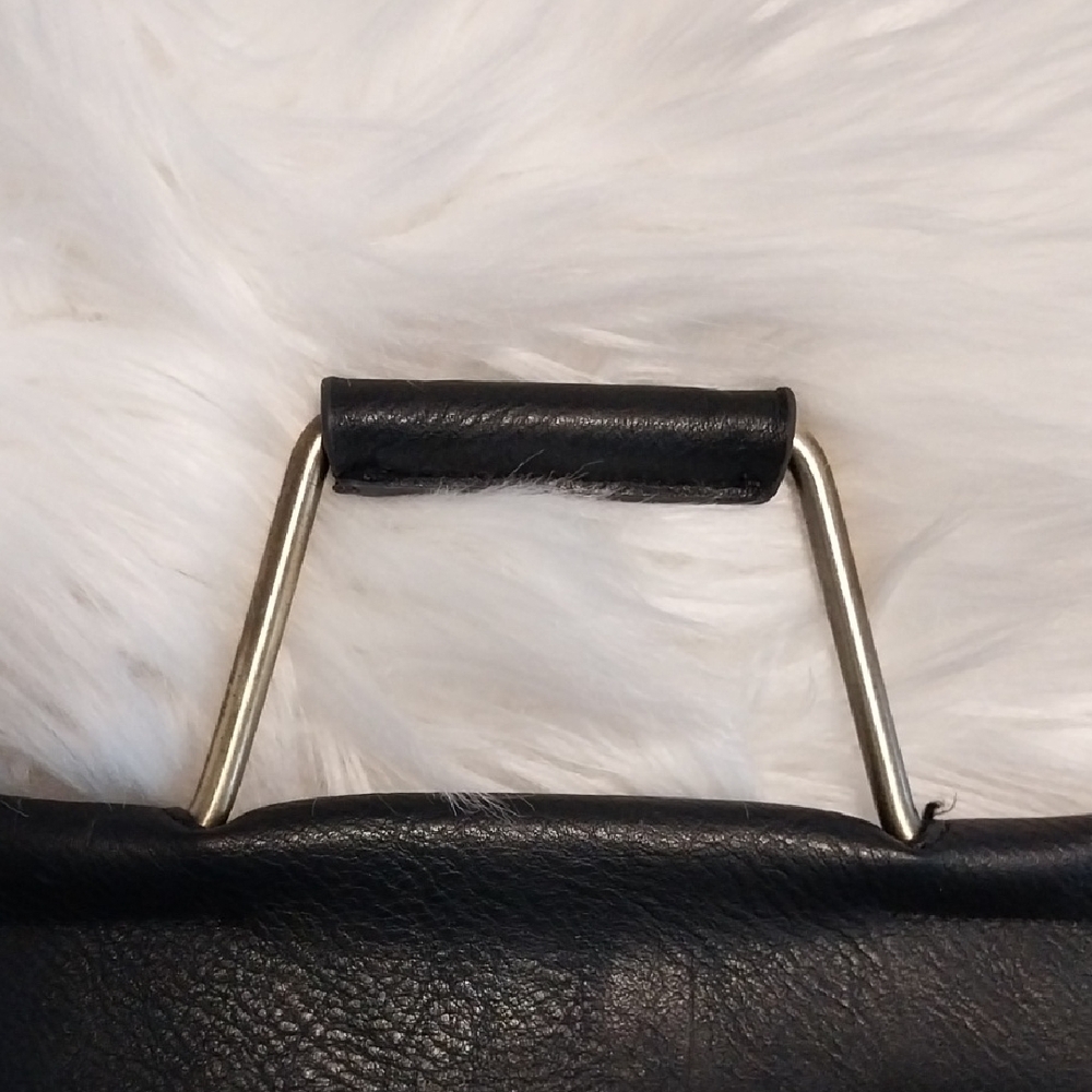 Antik Kraft Black Leather Backpack with Gold Accents - Picture 2 of 16